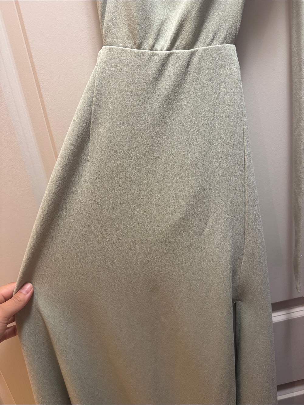 Lulus Captivating Charisma Sage Ruffled Cutout Tie-back Maxi Dress Green - Picture 4 of 4